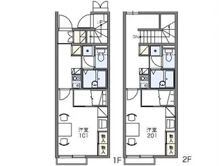 レオパレスFlats East【1階】の間取り