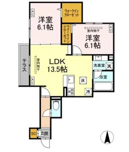 ブリューエン河原口【3階】の間取り