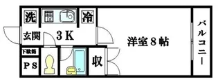 レジデンスダイオー【3階】の間取り