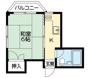 タキカワコーポ【1階】の間取り