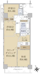 ロイヤルシャトー西条【12階】の間取り