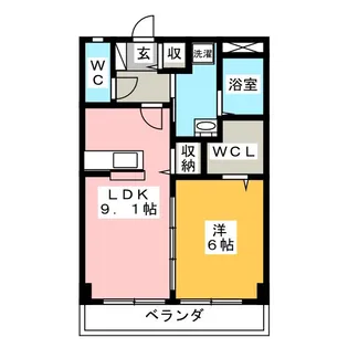 クレール明野【1階】の間取り