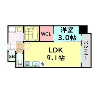 GENOVIA大阪大正【4階】の間取り
