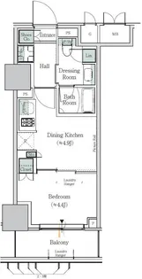 ONE ROOF RESIDENCE NISHINIPPORI【5階】の間取り
