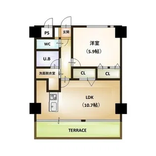フェリシア東万代【6階】の間取り