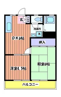 ハーモニーハイツ【1階】の間取り