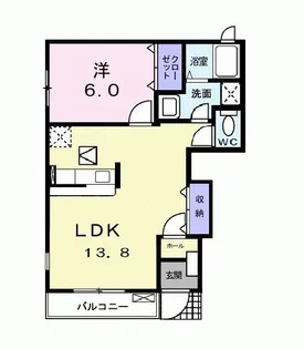 ラック・アビタシオン【1階】の間取り