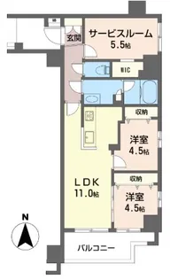 ツインズ国立II【2階】の間取り