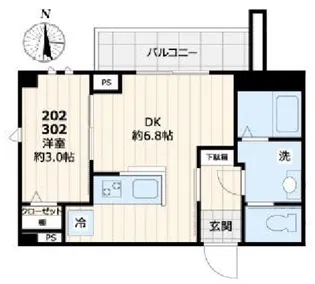 ディアコート住吉【3階】の間取り