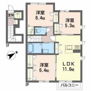 シャーメゾントミーD【2階】の間取り