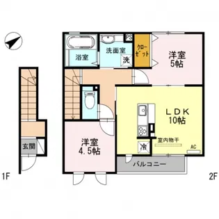 メゾンラグランジュ【2階】の間取り