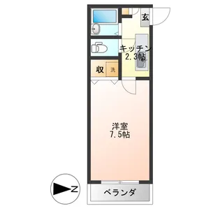 1Kの間取り画像