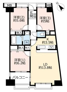 UR幕張ベイタウンミラリオ【7階】の間取り