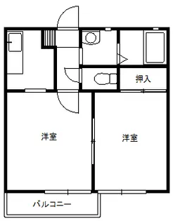 フラット方木田 A【1階】の間取り