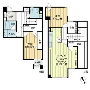 グランドメゾン目黒南【6階】の間取り