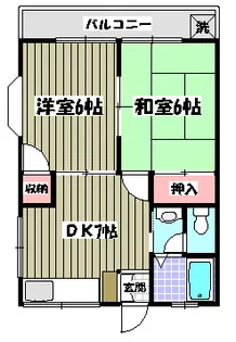 第二旭ハイツA【1階】の間取り