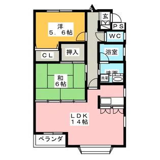 大岩桑原ハイツ【2階】の間取り