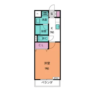 スタジオアスター【3階】の間取り
