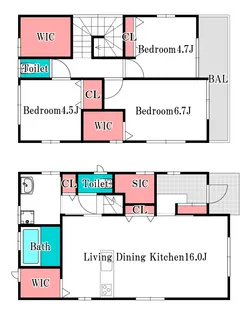 岡山県岡山市北区田中【一戸建】の間取り