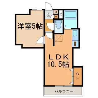 1LDKの間取り画像