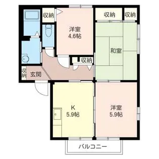 サングリーン清住B【1階】の間取り