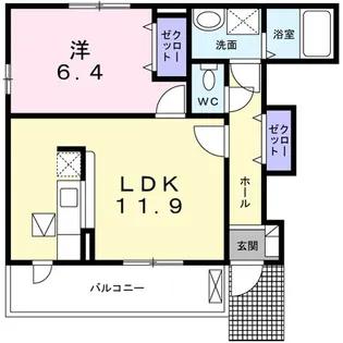 グレースぐみの木【1階】の間取り
