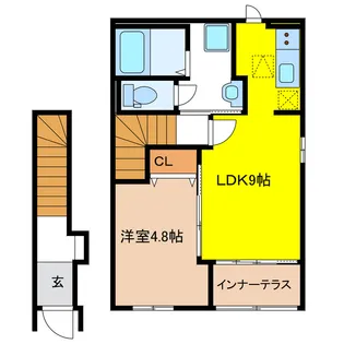 岐阜県岐阜市六条片田1【アパート】の間取り