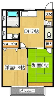 2DKの間取り画像