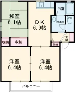 花ぞ野ローズガーデン E棟【2階】の間取り