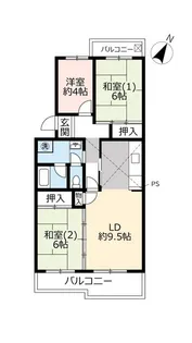 URすずかけ台ハイツ【5階】の間取り