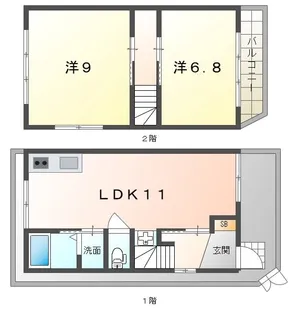 大阪府寝屋川市新家1【一戸建】の間取り