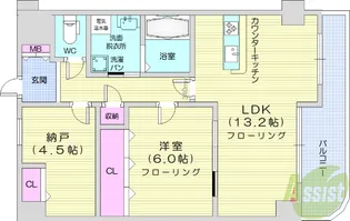ヴェルビュー川平【3階】の間取り