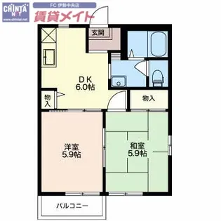 ヴィヴレ B【2階】の間取り