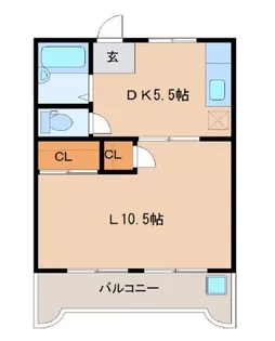 1LDKの間取り画像