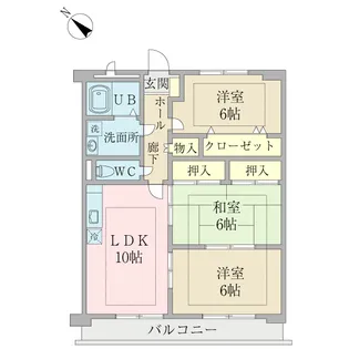 ルネスリヴェール【3階】の間取り