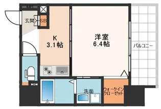 1Kの間取り画像