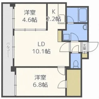 北海道札幌市中央区南四条東2【マンション】の間取り