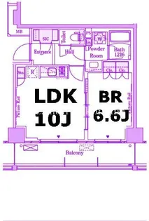 神奈川県横浜市中区富士見町【マンション】の間取り