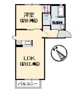 ルミエール城ヶ丘【2階】の間取り