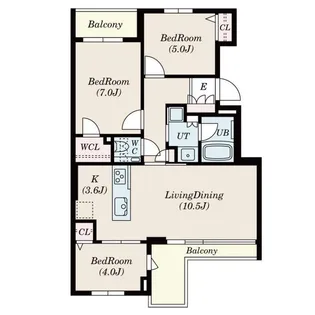 ロイヤルシーズン新宿柏木【5階】の間取り