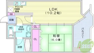 カルロ北目【11階】の間取り