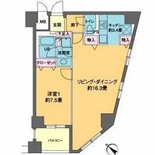 東京都中央区日本橋小網町【マンション】の間取り