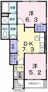 高知県吾川郡いの町【アパート】の間取り