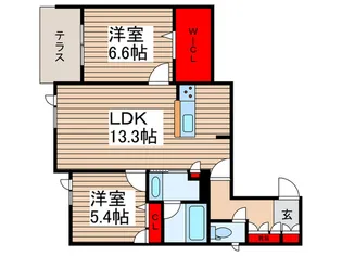 セルディーナ天神【1階】の間取り