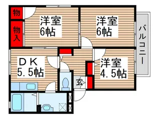ディアス北柏A棟【2階】の間取り