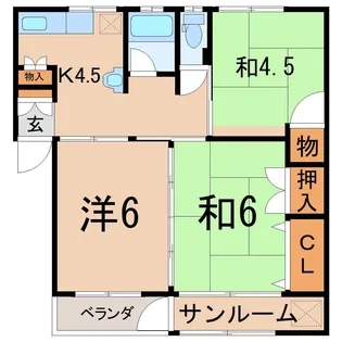 パレス矢野目【2階】の間取り