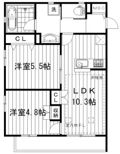カーサセレーナ中野【1階】の間取り