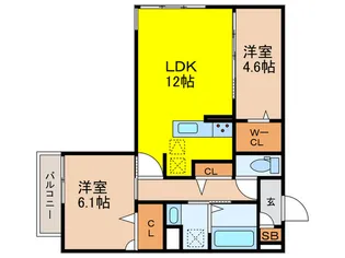 めぞん西田中【1階】の間取り
