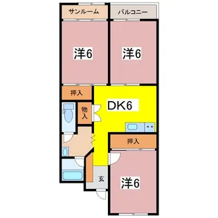 ハルール新田塚【2階】の間取り