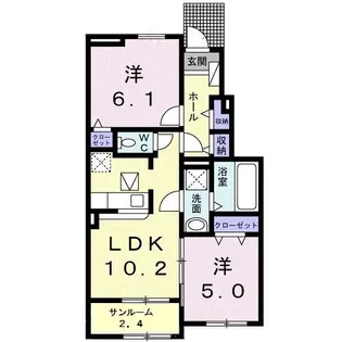メゾン ドゥ シャトゥー【1階】の間取り